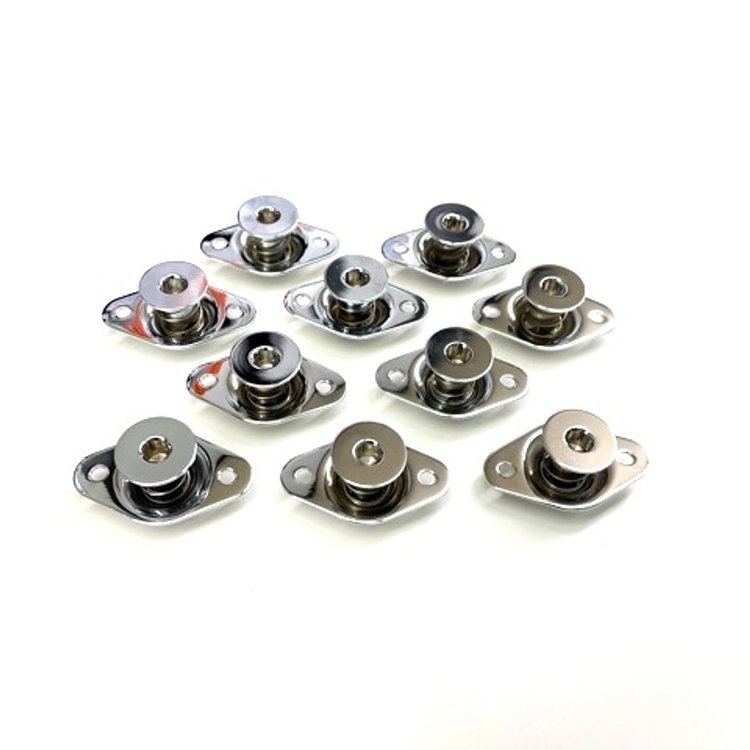 4210-500E-C Quarter Turn Self Eject Fastener [Small Hex Head, Steel, Chrome, 5/16 in. Diameter X 0.500 in. Grip, Set of 10]