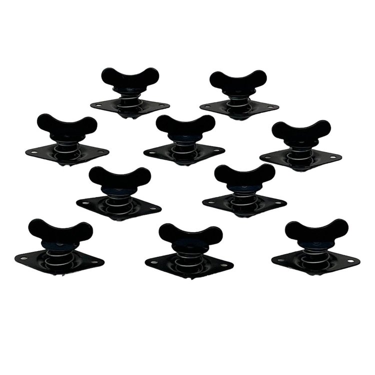 4210-550E-WB Quarter Turn Self Eject Fastener [Butterfly Winged Head, Steel, Black, 5/16 in. Dia. X 0.550 in. Grip, Set of 10]