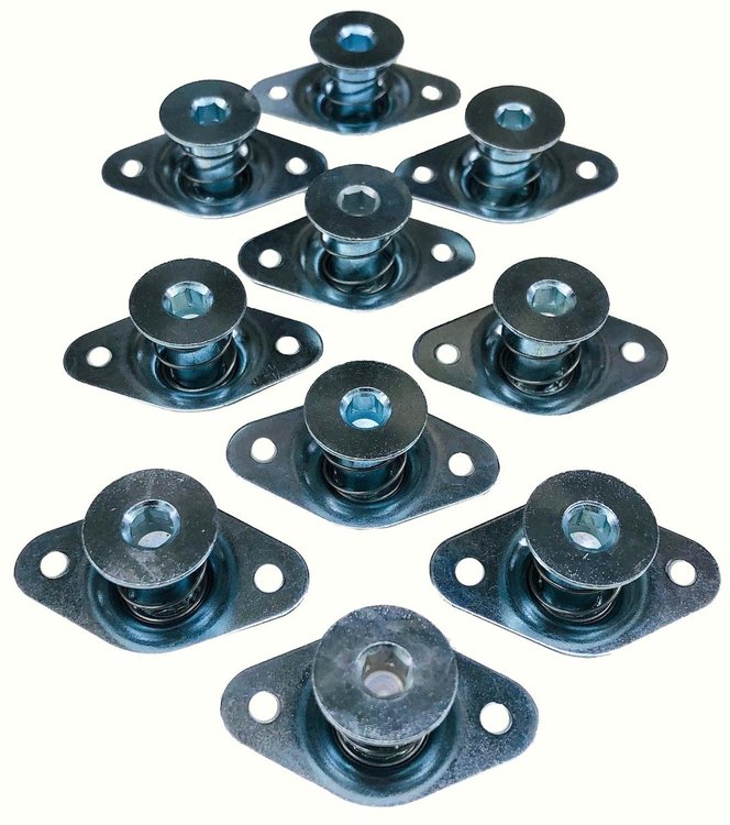 Self-Ejecting Quarter-Turn DZUS Button Fasteners Hex Head, 5/16 in. Diameter x .550 in. Grip - Cadmium-Plated Steel Finish