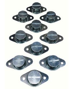 Self-Ejecting Quarter-Turn DZUS Button Fasteners Slotted Head, 5/16 in. Diameter x .650 in. Grip - Cadmium-Plated Steel Finish