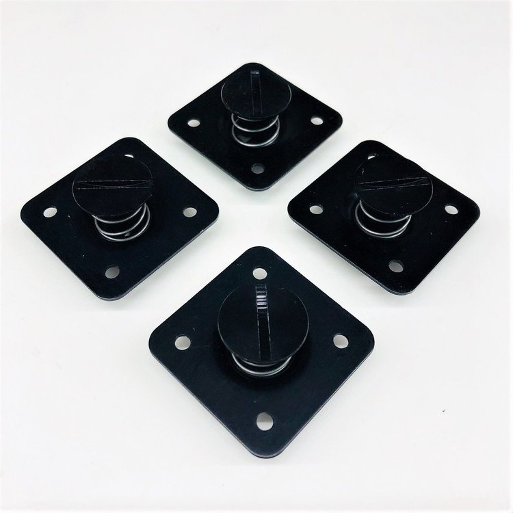4404-550E-BSD Doubler Plate [Square Spring Eject, Black Aluminum, Slotted Head, 0.550 in. Grip, Set of 4]