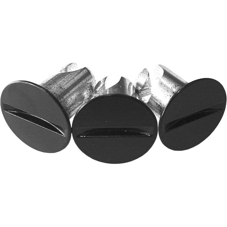 4450-450F-B Quarter Turn Quick Fastener [Slotted, Flat, Black, 0.400 in. Diameter X 0.450 in. Grip, Set of 50]