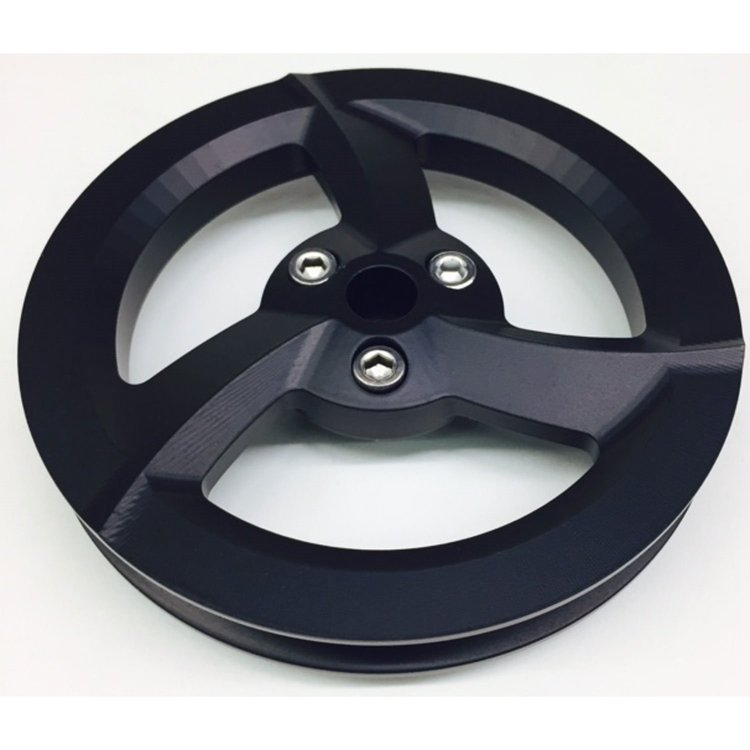 5" 3-Blade V-Belt Vacuum Pump Pulley Black