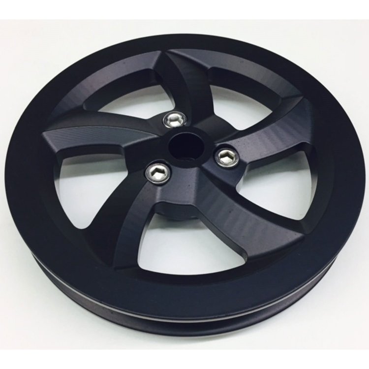 5" 5-Blade V-Belt Vacuum Pump Pulley Black