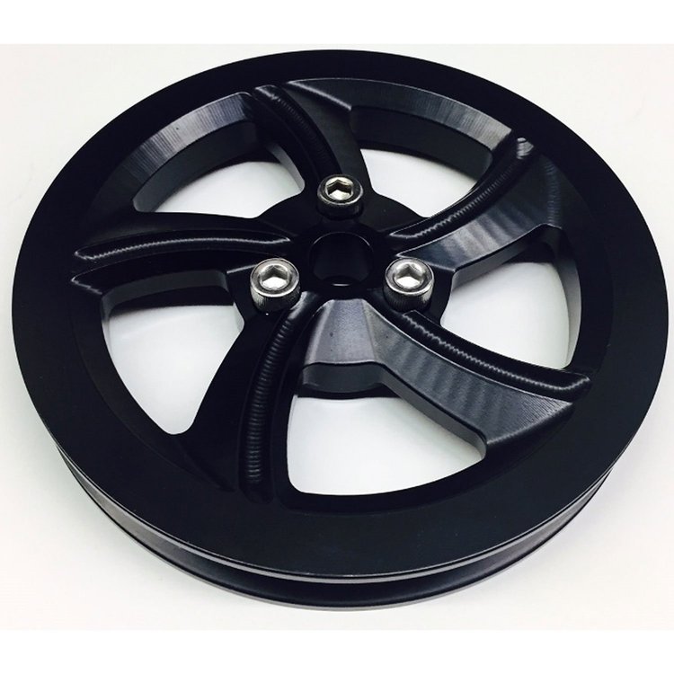 5" 5-Blade Double Cut V-Belt Vacuum Pump Pulley Black