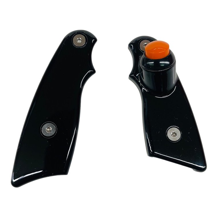 8000-03GB-ORG Titan Ultra PG2 Shifter Line Lock Grips [With Button, Semi-Gloss Black, Orange Button]