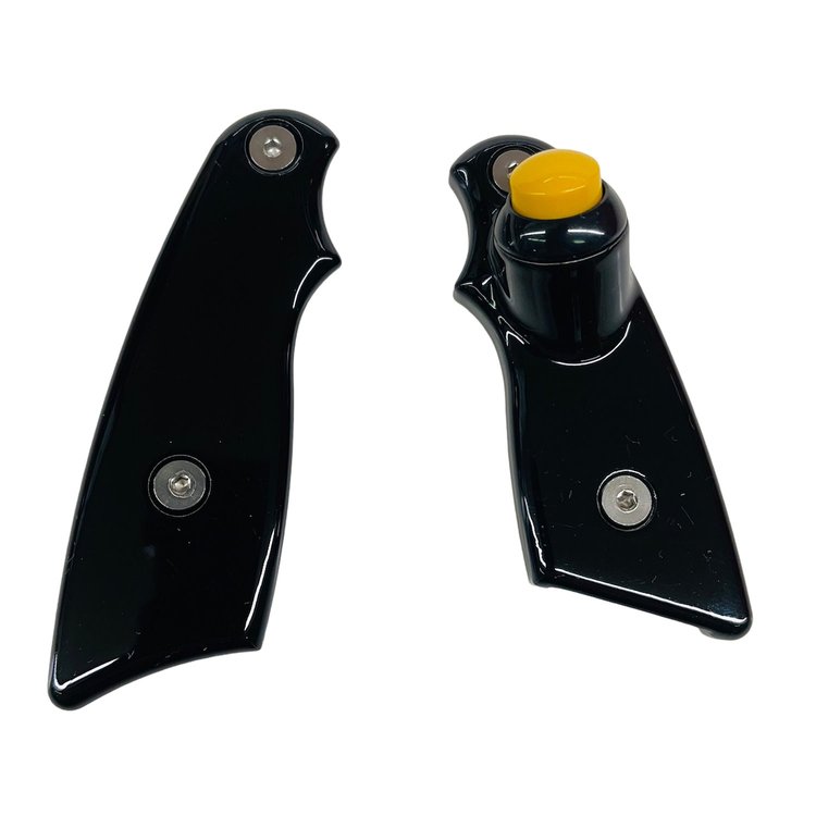 8000-03GB-YEL Titan Ultra PG2 Shifter Line Lock Grips [With Button, Semi-Gloss Black, Yellow Button]