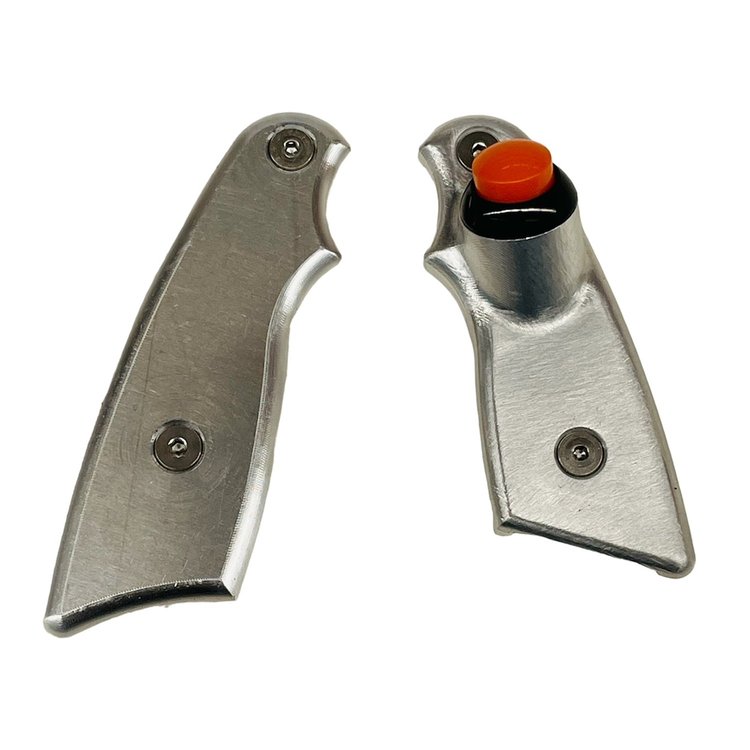 8000-03RW-ORG Titan Ultra PG2 Shifter Line Lock Grips [With Button, Billet Raw, Orange Button]