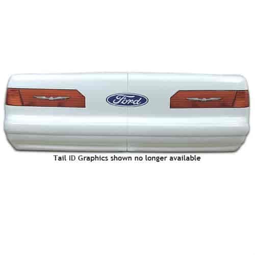 High-Impact Molded Plastic Street Stock Thunderbird Rear Bumper Cover - White