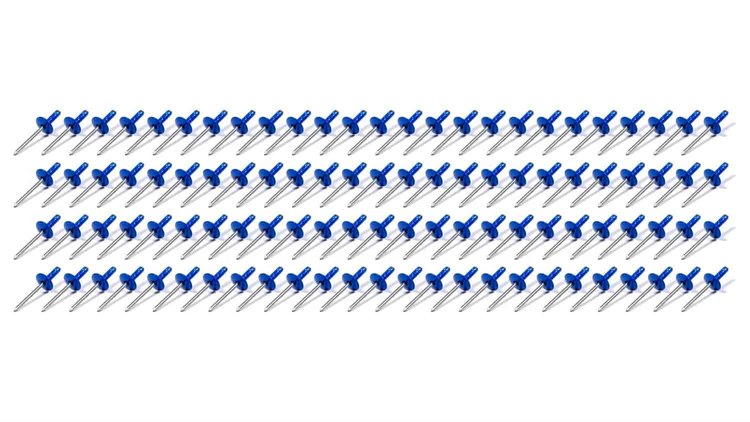 Large Head Rivets 3/16" Blue 100pc