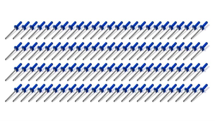 Small Head Rivets 3/16" Blue 100pc
