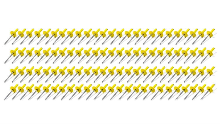 Large Head Rivets 3/16" Yellow 100pc