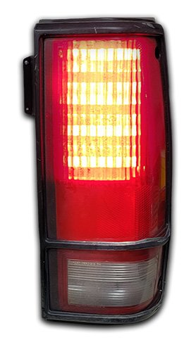 4-Panel Sequential LED Taillight Kit for 1982-1993 Chevrolet S10 and GMC Syclone [Red LED w/ White LED Reverse]