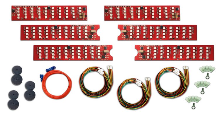 6-Panel Sequential LED Taillight Kit for 1965 Buick Skylark and Gran Sport [Red LED]