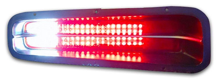 4-Panel Sequential LED Taillight Kit for 1970 Dodge Super Bee [Red LED w/ White LED Reverse]