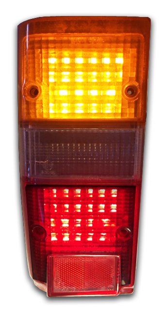 4-Panel LED Taillight Kit for 1980-1990 Toyota Land Cruiser [Red and Amber LED w/ 12-Volt]