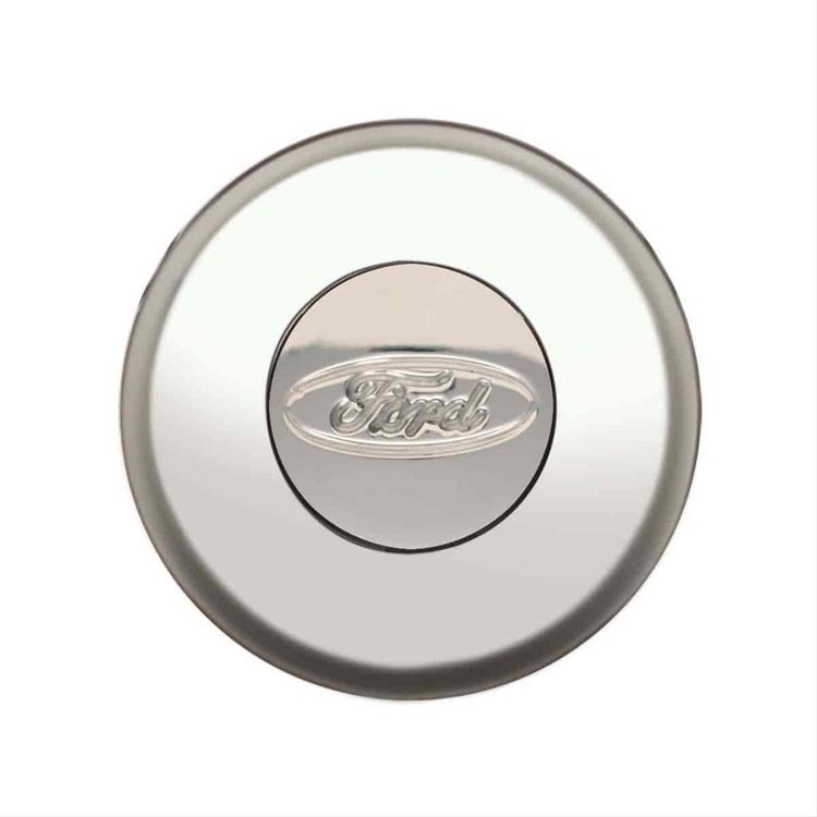 GT3 Gasser/Euro Style Horn Button Engraved Ford Logo Smooth Style Polished