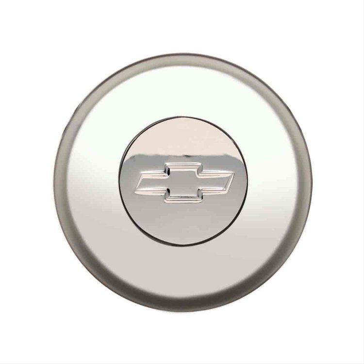 GT3 Gasser/Euro Style Horn Button Engraved Chevy Bowtie Smooth Style Polished