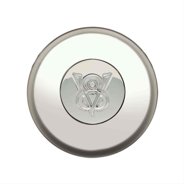 GT3 Gasser/Euro Style Horn Button Engraved "V8" Logo Smooth Style Polished