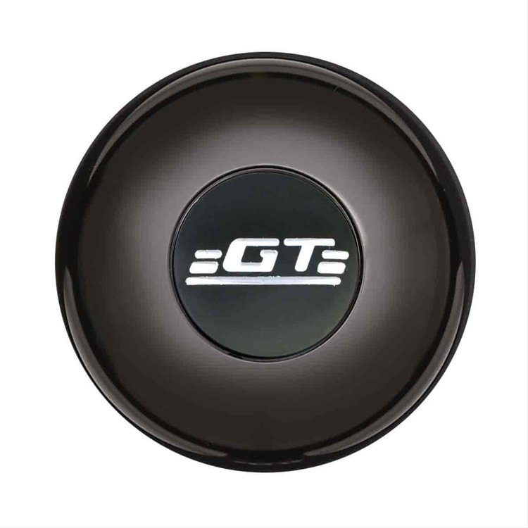 GT3 Gasser/Euro Style Horn Button GT Logo Colored Smooth Style Black Anodized