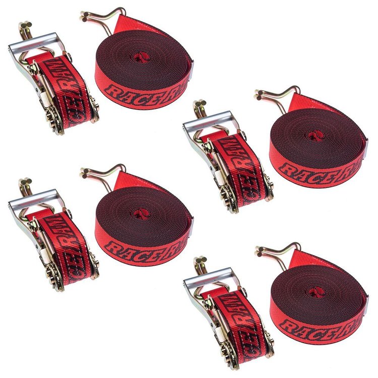 Ratchet Tie-Down Straps [2 in. W x 28 ft. L] Red