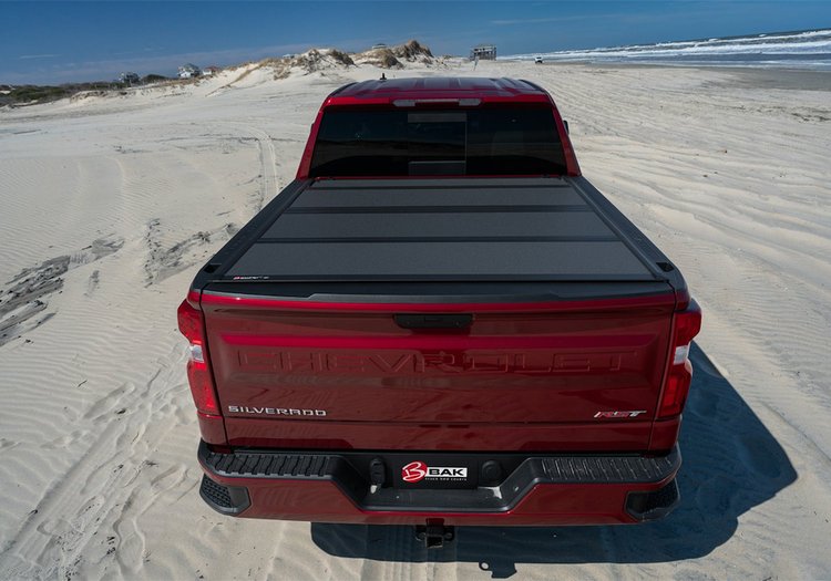 448130 BAKFlip MX4 for Fits Select GM Silverado/Sierra 5.10 ft. Bed (New Body Style), Hard Folding Cover Style [Black Finish]