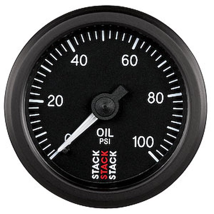 Oil Pressure Gauge Black Dial Face