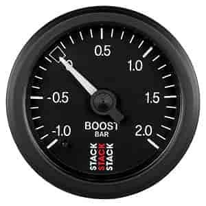Boost Press Mechanical 52mm Blk -1 to +2 Bar Universal T-Fitting