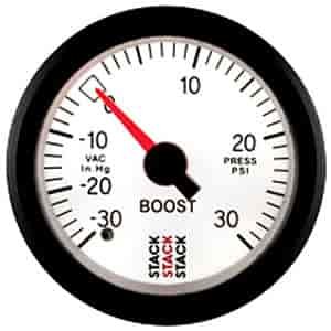 Boost Pressure Gauge White Dial Face