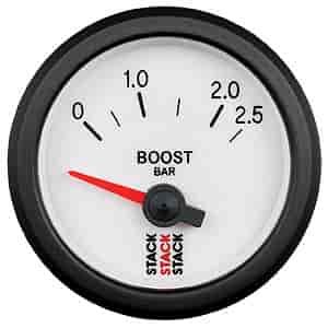 Boost Press Electric 52mm Wht 0-2.5 Bar 1/8-in NPTF