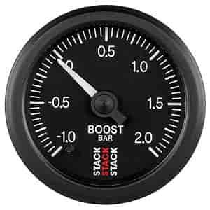Boost Press Pro Stepper Motor 52mm Blk -1 to +2 Bar Universal T-Fitting