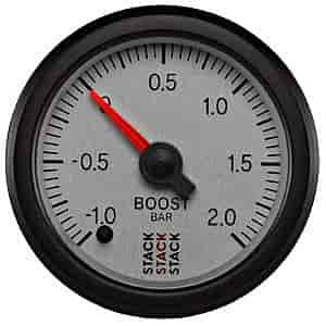Boost Press Pro Stepper Motor 52mm Slvr -1 to +2 Bar Universal T-Fitting
