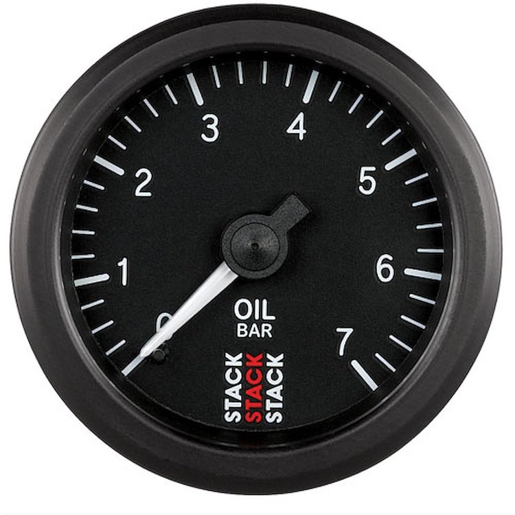 GAUGE OIL PRESS MECHANICAL 52MM BLACK 0-7 BAR M10 M