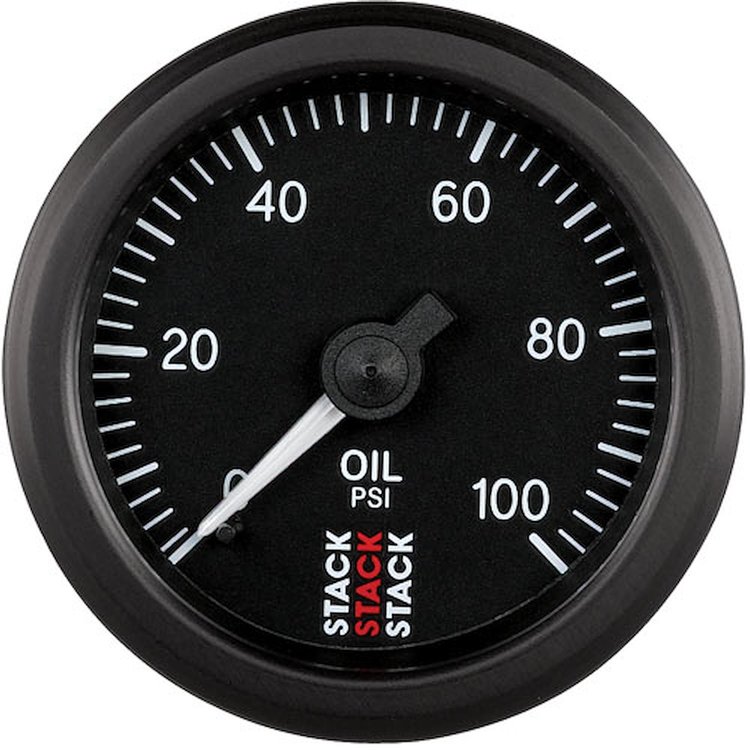 GAUGE OIL PRESS MECHANICAL 52MM BLACK 0-100PSI 1/8 NPTF M
