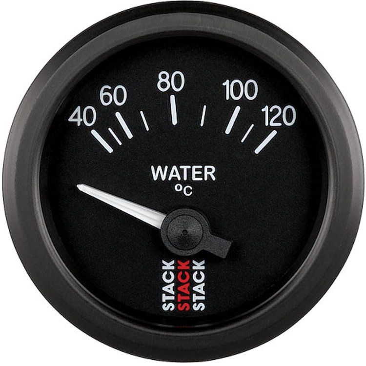 GAUGE WATER TEMP ELECTRIC 52MM BLK 40-120C M10 MALE