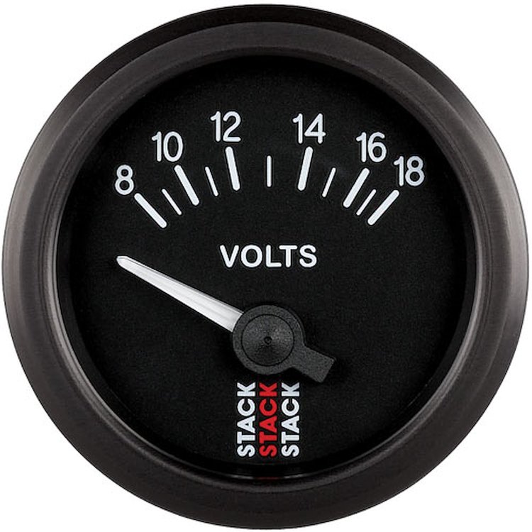 GAUGE BATTERY VOLTAGE ELECTRIC 52MM BLK 8-18V