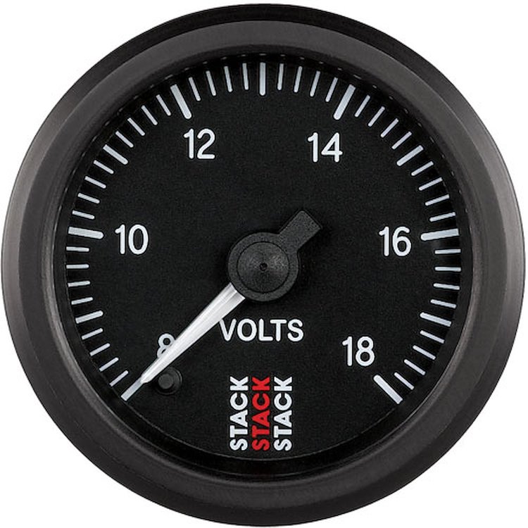 GAUGE VOLTS 8-18V BLACK