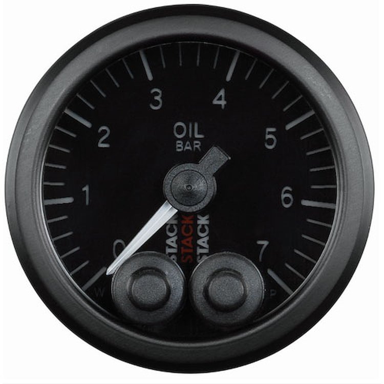 GAUGE OIL PRESS PRO-CONTROL 52MM BLK 0-7 BAR M10 MALE