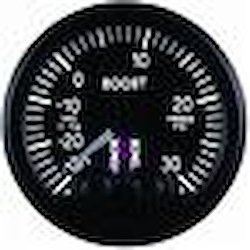 GAUGE BOOST PRESS PRO-CONTROL 52MM BLK -30INHG TO +30PSI INCL. T-FITTING