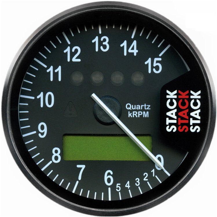 Dash Tach Street Race Blk 0-6-15k RPM Speed Sensor
