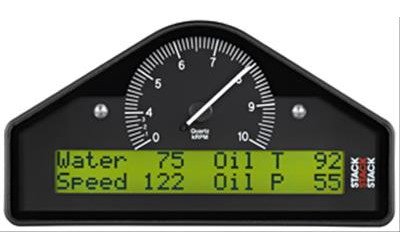 RACE DISPLAY PRE-CONFIGURED WHITE 0-3-8K RPM PSI DEG. F MPH