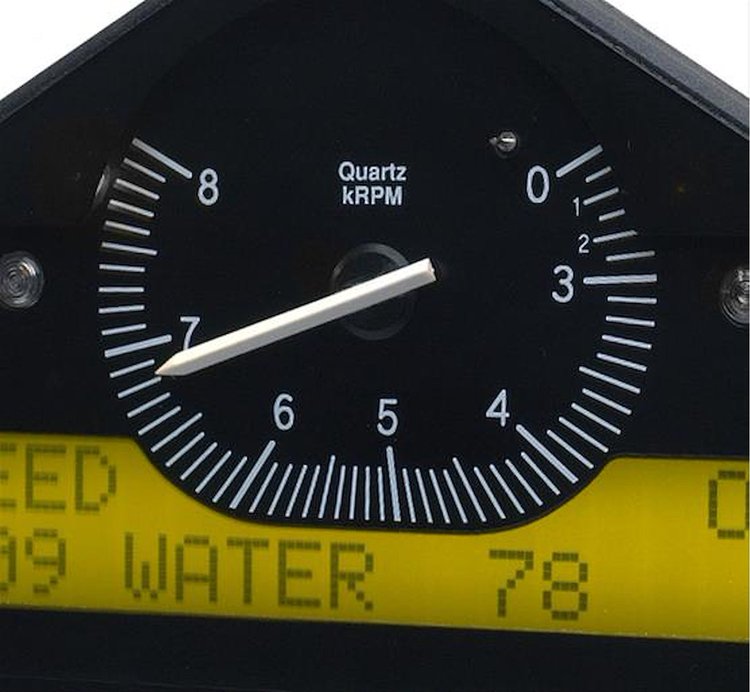 ACTION REPLAY DASH BLK 0-3-8K RPM INVERT PSI DEG. F MPH