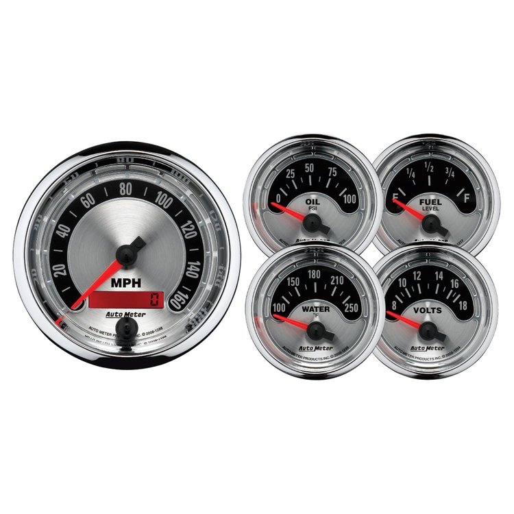 American Muscle 5-Gauge Kit 3-3/8" Electrical Speedometer (160 mph)