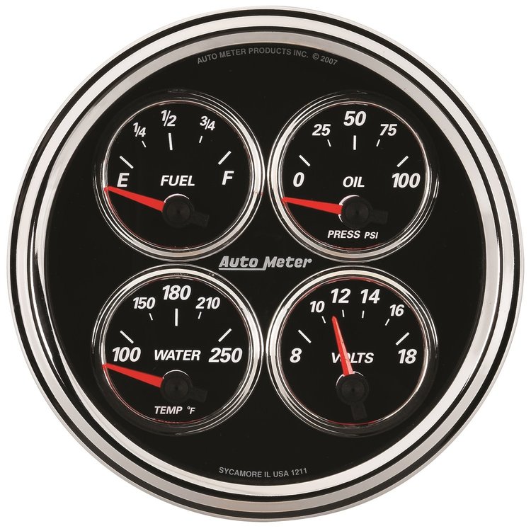 Designer Black II Quad Gauge 5" Electrical
