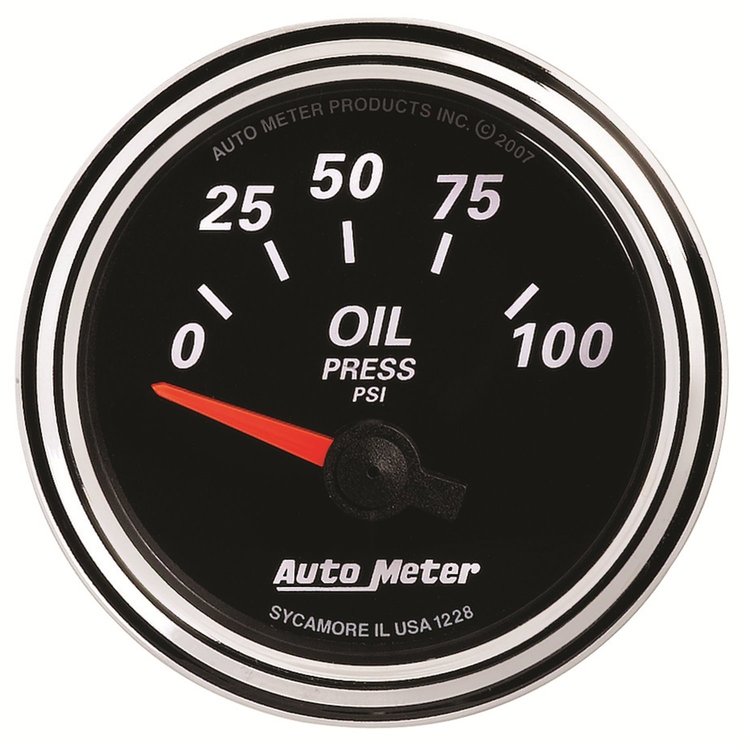 Designer Black II Oil Pressure Gauge 2-1/16" Electrical
