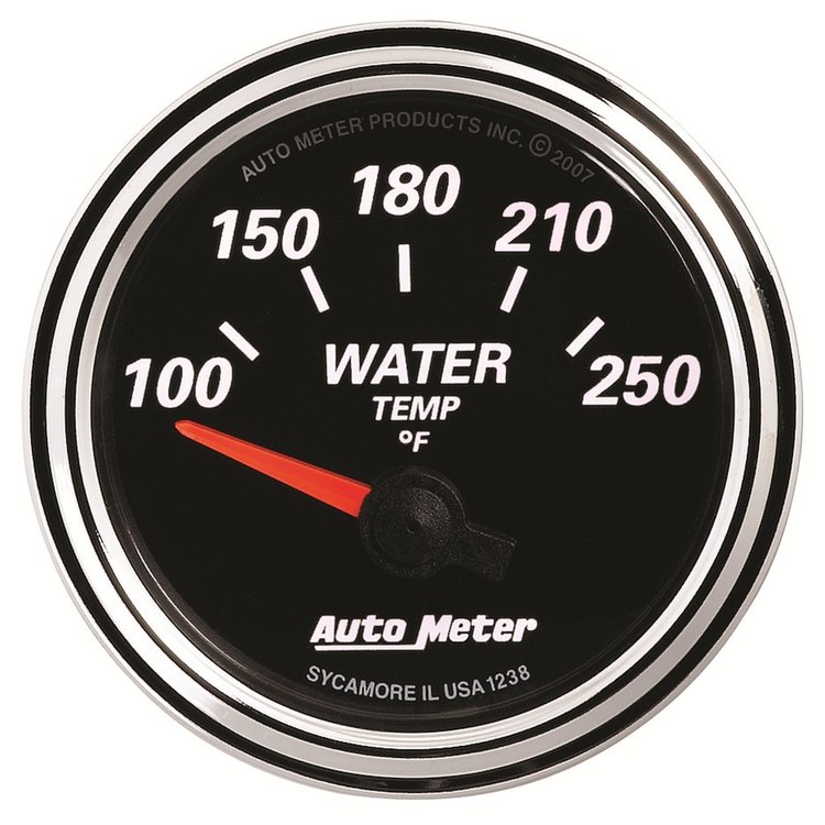Designer Black II Water Temperature Gauge 2-1/16" Electrical