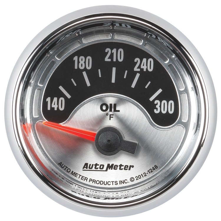American Muscle Oil Temperature Gauge 2-1/16" Electrical (Short Sweep)