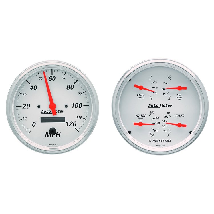 Arctic White Quad Gauge Kit 5" Electrical