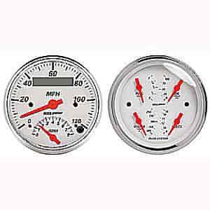 Arctic White Quad Gauge Kit 3-3/8" Electrical