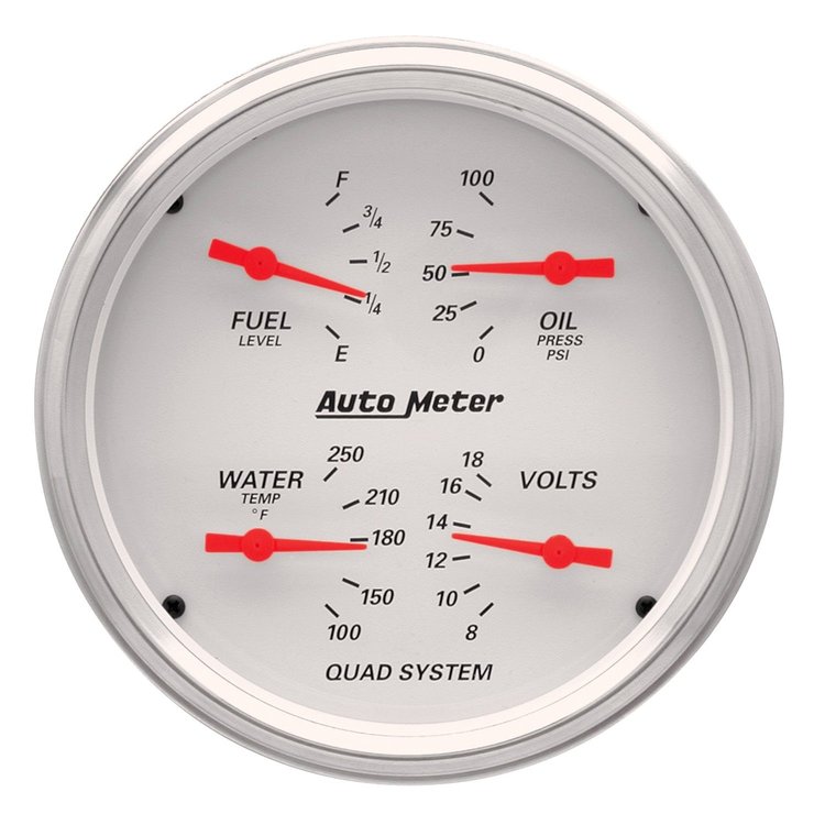 Arctic White Quad Gauge 5" Electrical